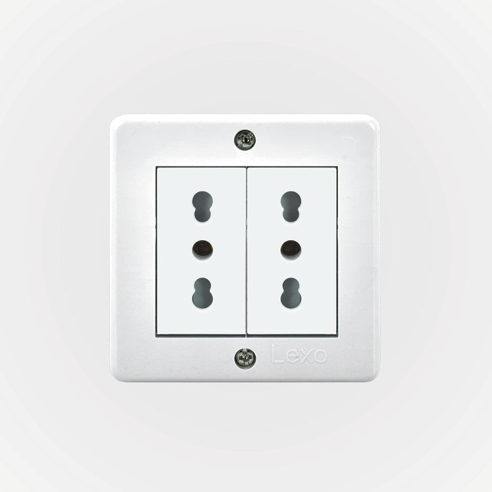 CASQUETE IP20 CON TOMACORRIENTE DOBLE 10/16A 250V BLANCO