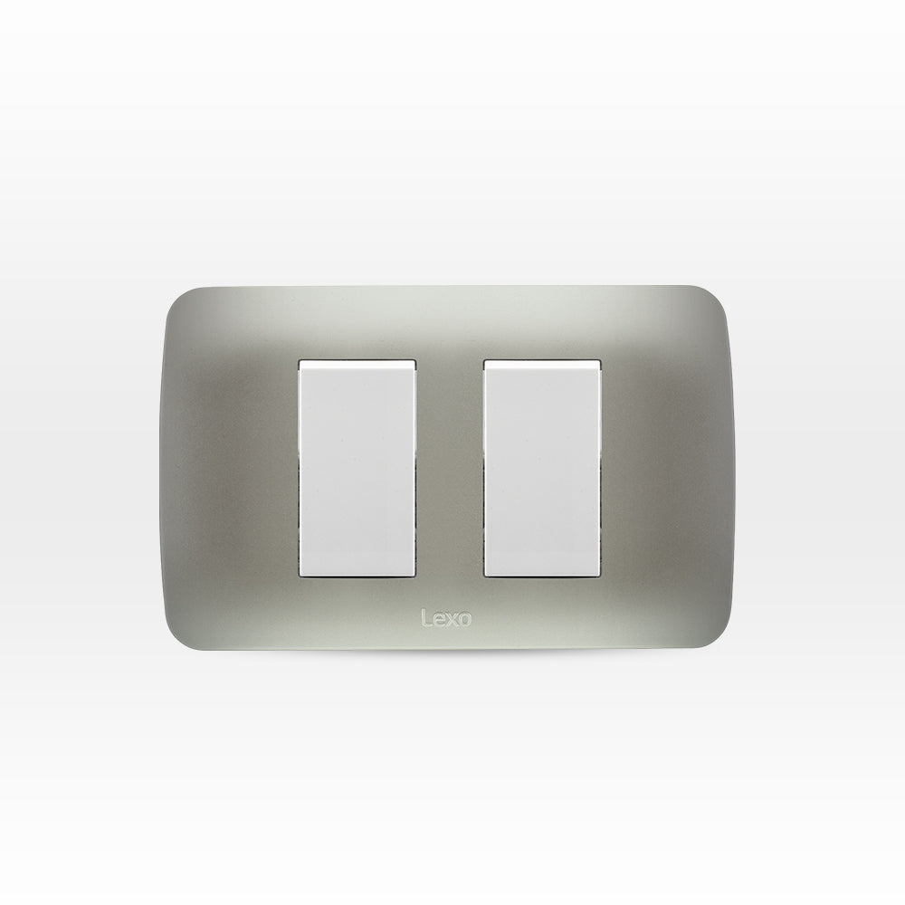 INTERRUPTOR DOBLE 9/15 10A 250V BLANCO ARMADO PLATA