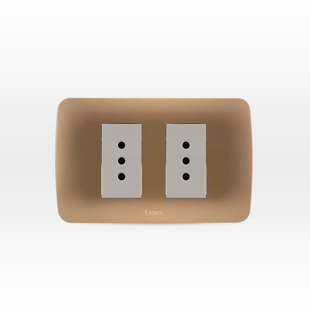 TOMA CORRIENTE DOBLE 10A 250V BEIGE ARMADO TITANIO