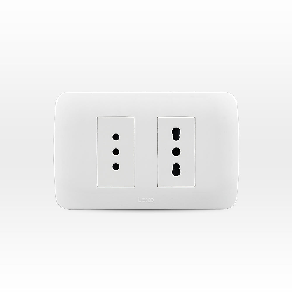 TOMA CORRIENTE DOBLE 10/16A MÁS 10/16A 250V BLANCO