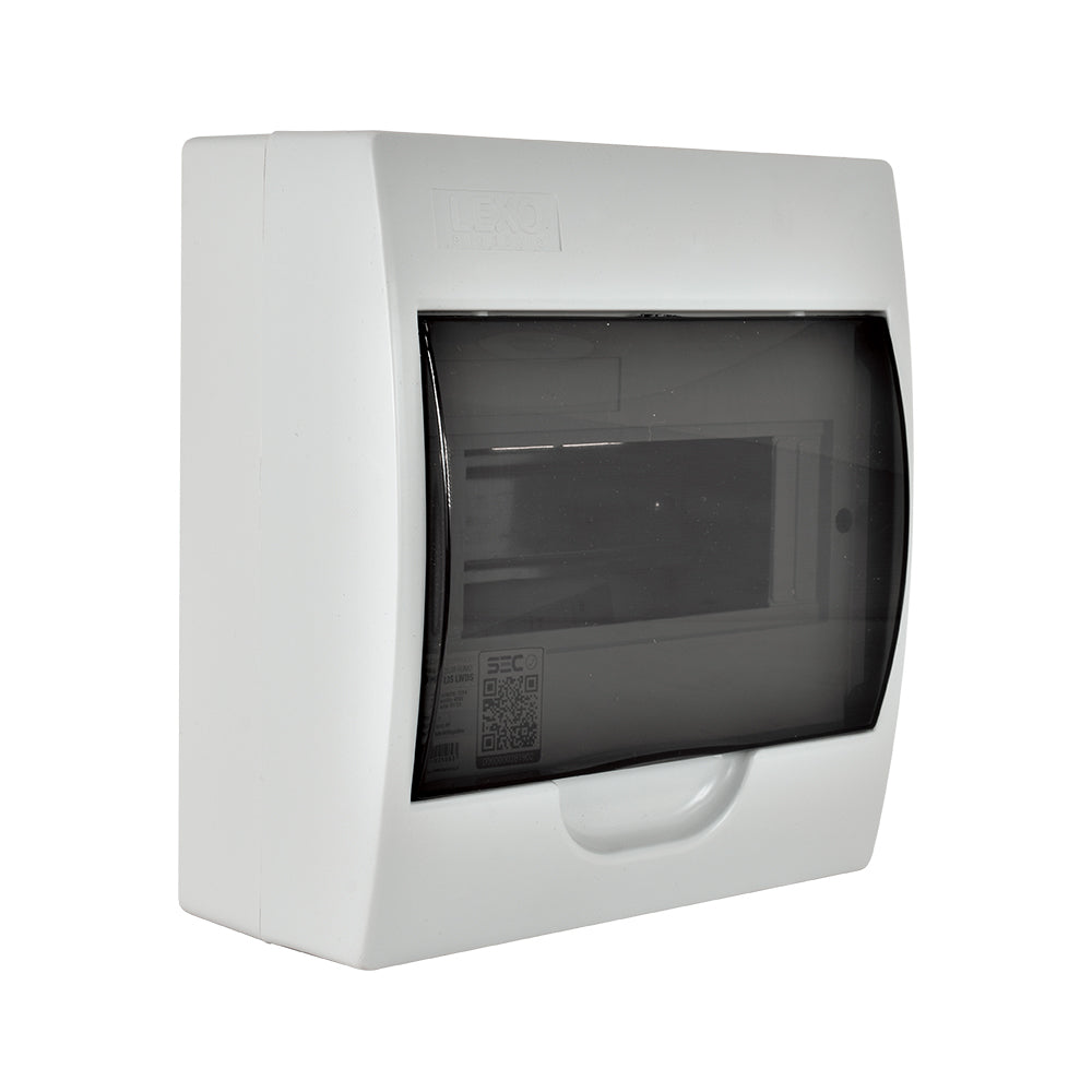 TABLERO SOBREPUESTO 8 POLOS TAPA COLOR HUMO LIBRE DE HALÓGENO IP41