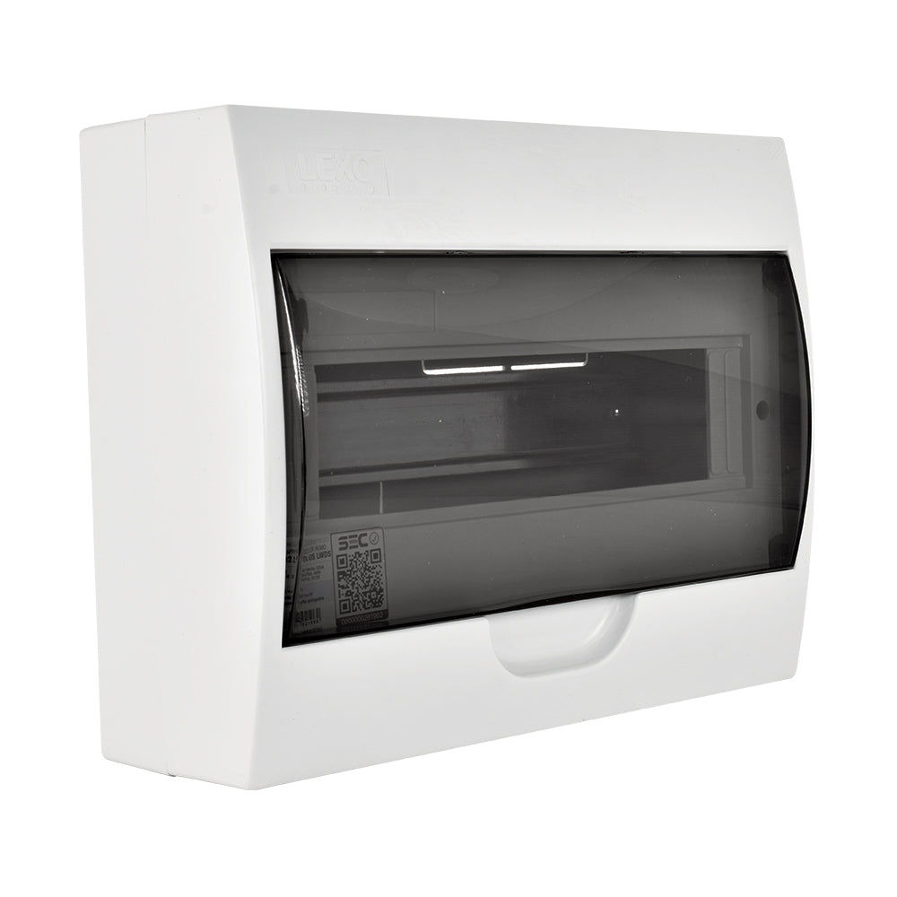 TABLERO SOBREPUESTO 12 POLOS TAPA COLOR HUMO LIBRE DE HALÓGENO IP41