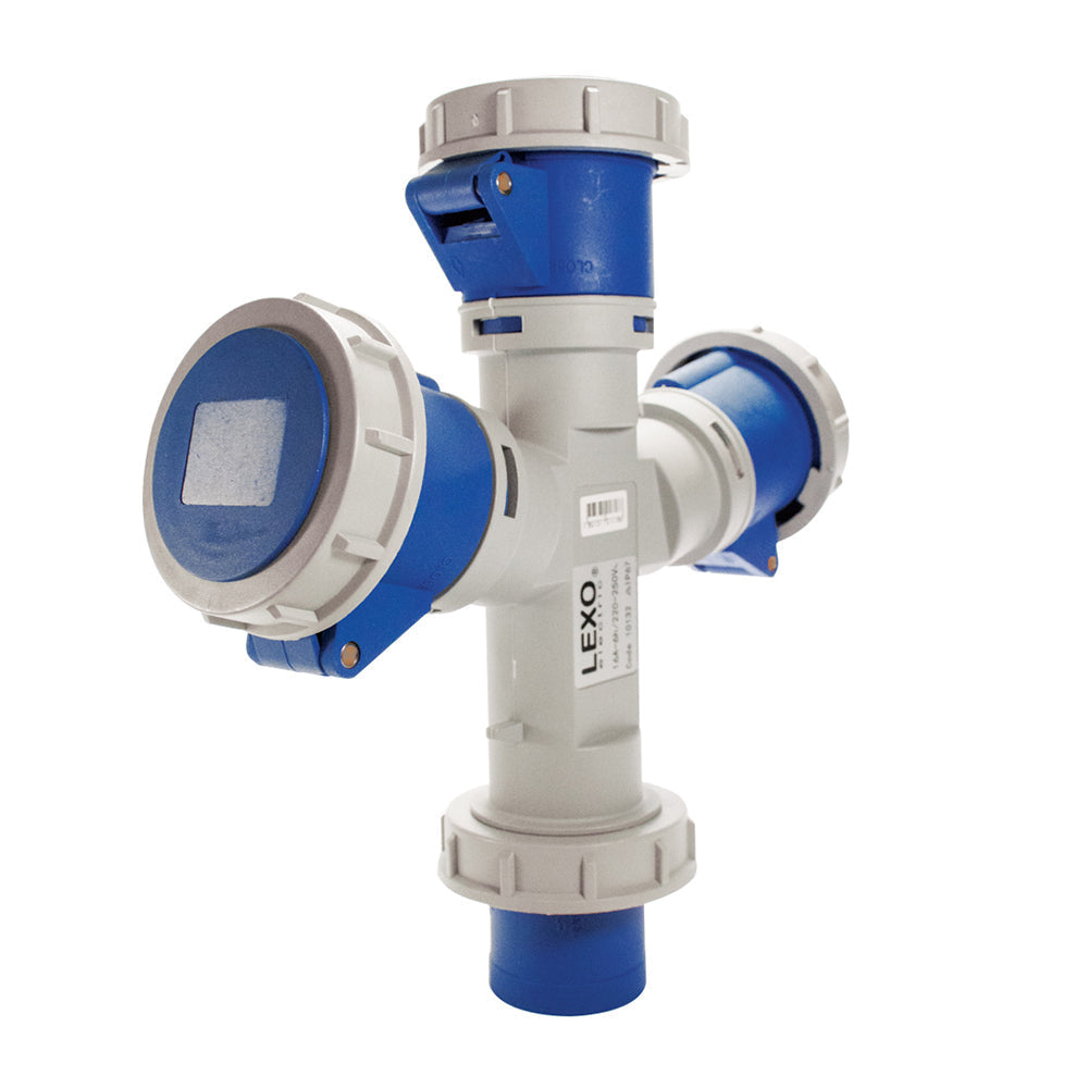 DERIVACIÓN PARA ENCHUFE 3 HEMBRAS 16A 2P+T 220V IP67