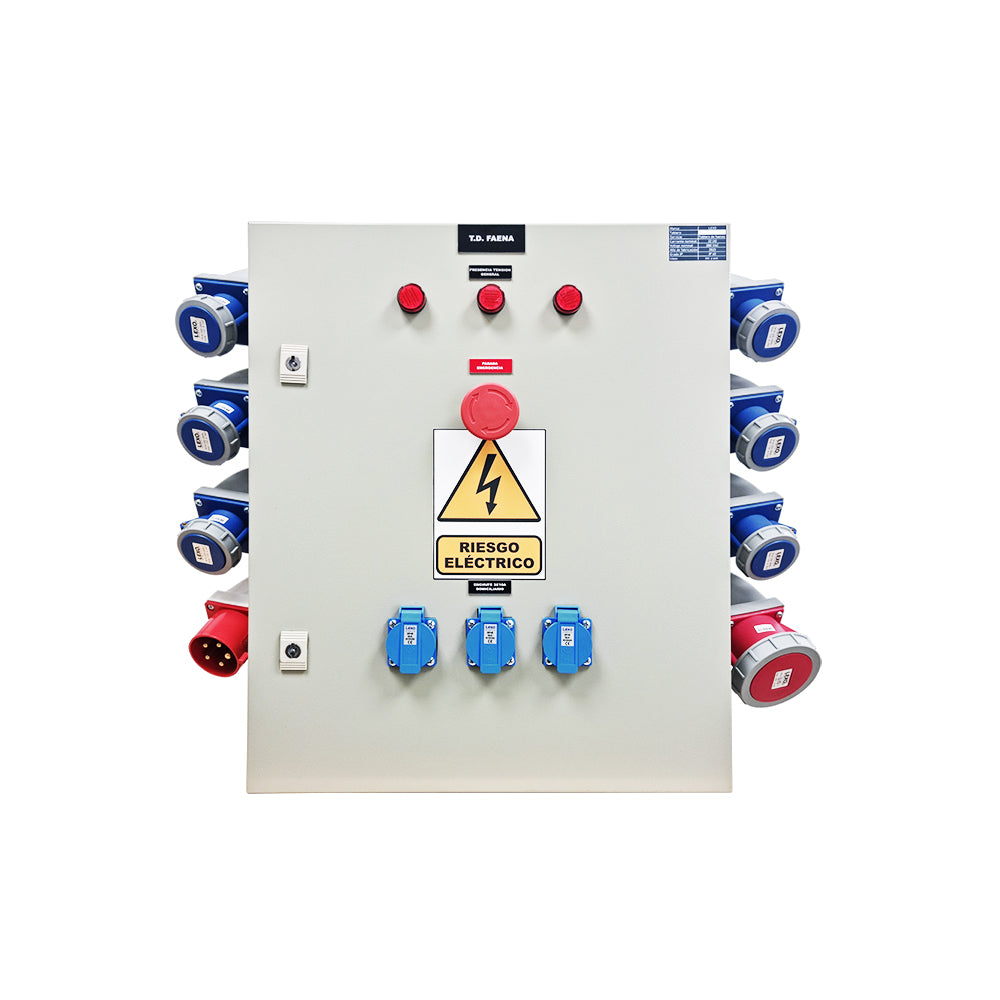 TABLERO DE FAENA METÁLICO CON PARADA DE EMERGENCIA SIZE L 380/220V-32A
