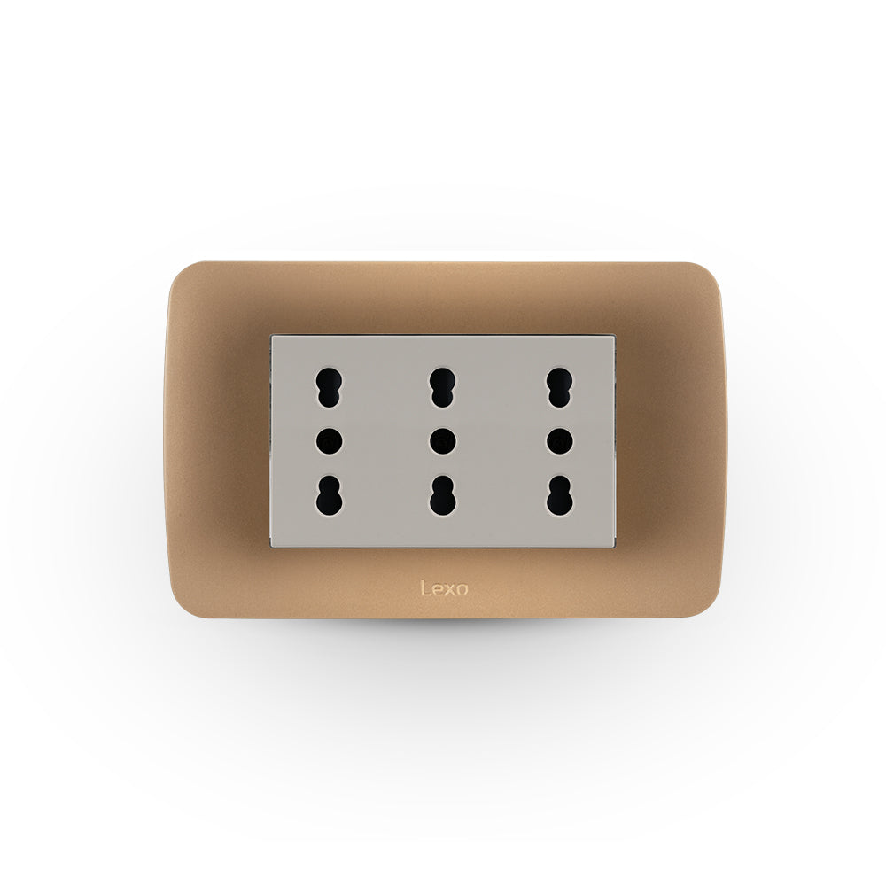 TOMA CORRIENTE TRIPLEX 10/16A 250V BEIGE/TITANIO