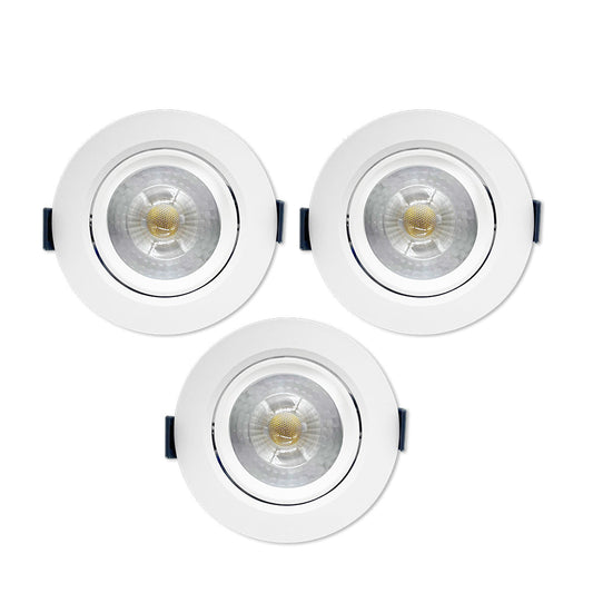 PACK DE 3 FOCOS LED EMBUTIDOS 5W CIRCULARES 6500K BLANCO
