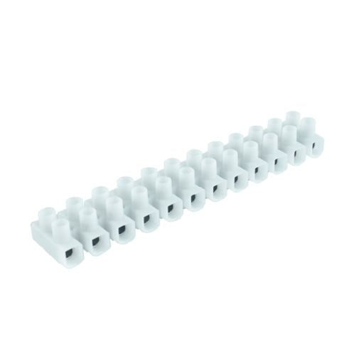 Regleta de conexion cobre aislado 12 bornes 41A 6mm blanca