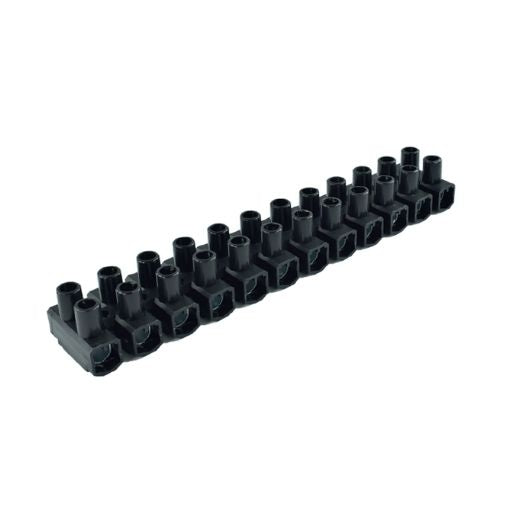 Regleta de conexion cobre aislado 12 bornes 41A 6mm negra
