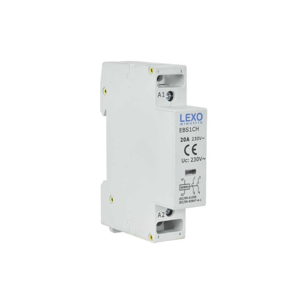CONTACTOR MODULAR RIEL DIN 35MM 20A 230V 2NO IP20 – lexocl