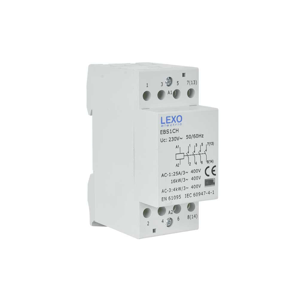 CONTACTOR MODULAR RIEL DIN 35MM 24A 230V 4NO