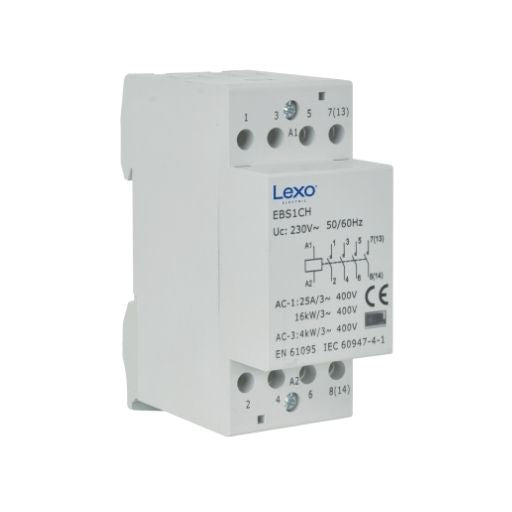 Contactor modular 2P RIEL DIN 36mm 32A 2NO + 2NC IP20