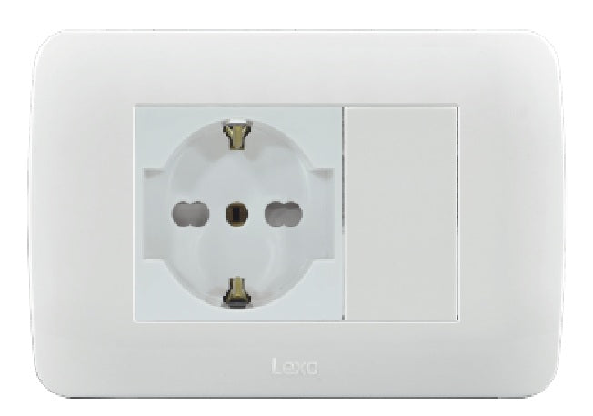 Toma corriente SCHUKO 10/16A 250V blanco armado