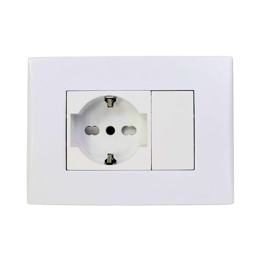 Toma corriente andes SCHUKO 10/16A 250V WHITE armado