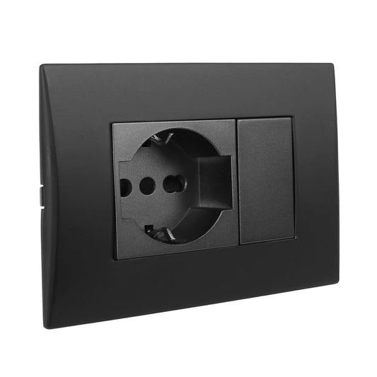 Toma corriente andes SCHUKO 10/16A 250V BLACK armado