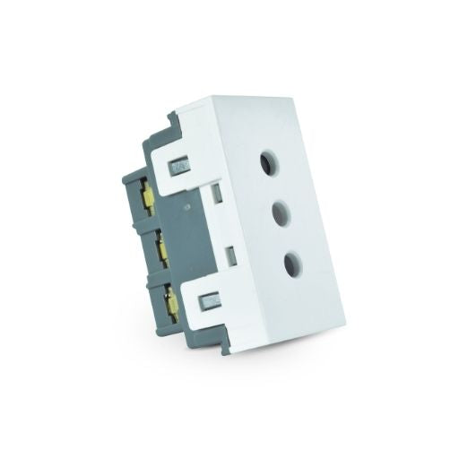 Módulo toma de corriente 2P+T 10A 250V WHITE