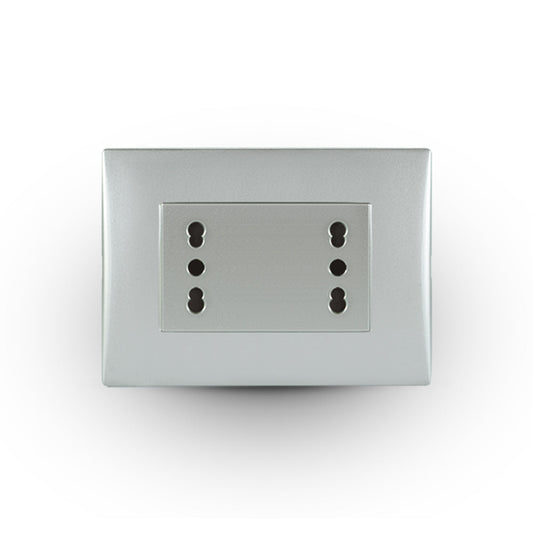 Toma corriente andes DUPLEX 10/16A 250V SILVER armado