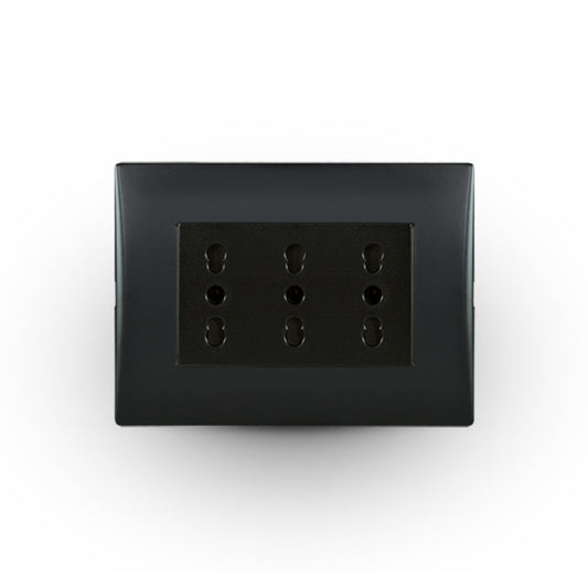 Toma corriente andes TRIPLEX 10/16A 250V BLACK armado