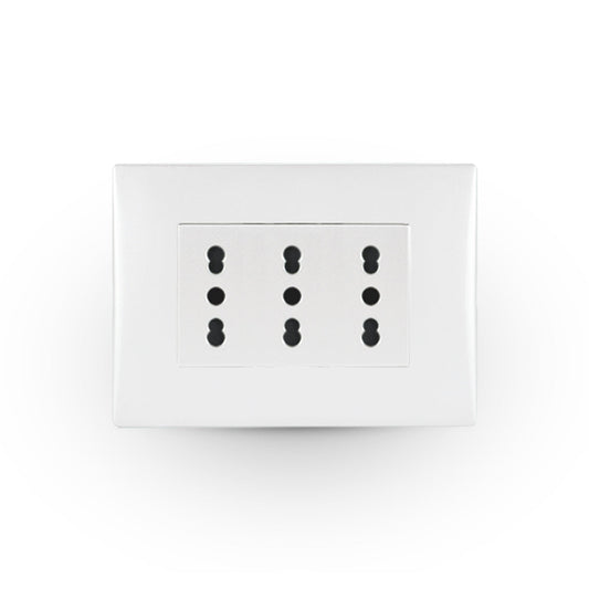 Toma corriente andes TRIPLEX 10/16A 250V WHITE armado