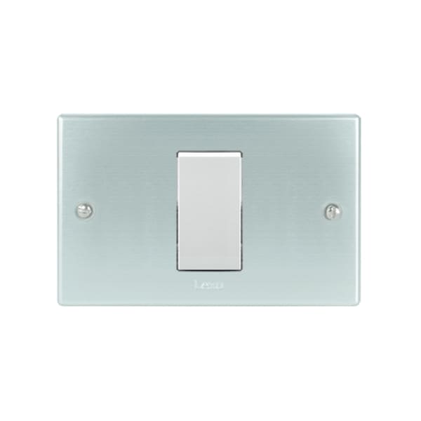 Interruptor austral simple 9/12 10A 250V PLATA blanco armado