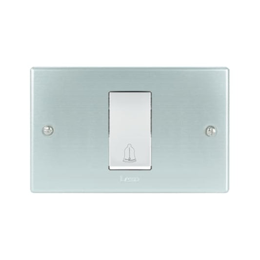 Interruptor austral pulsador timbre 10A 250V PLATA blanco armado