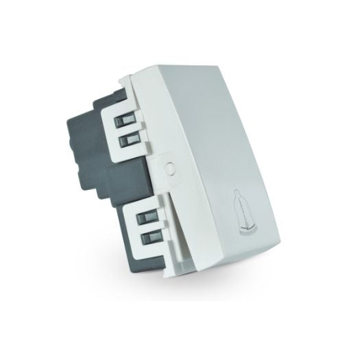 Módulo interruptor pulsador timbre teclón 73mm 10A 250V SILVER