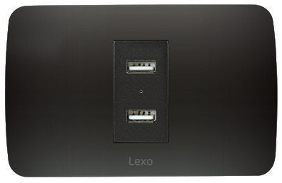 Toma USB 5V C.C. 2.4A grafito armado
