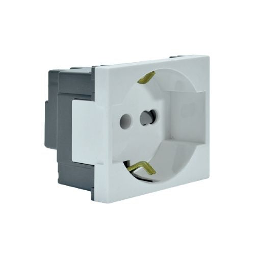 Módulo toma de corriente SCHUKO 2P+T 10/16A 250V café