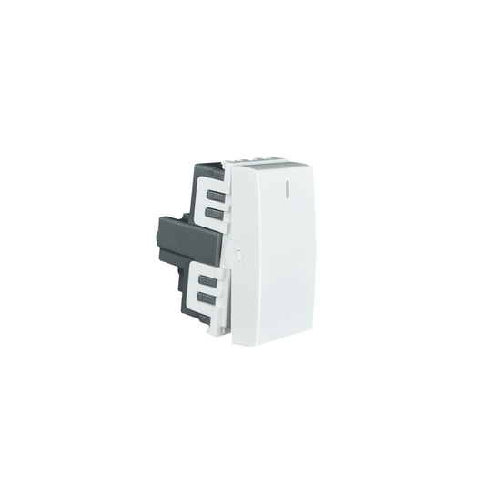 Módulo interruptor simple 9/24 10A 250V blanco + indicador