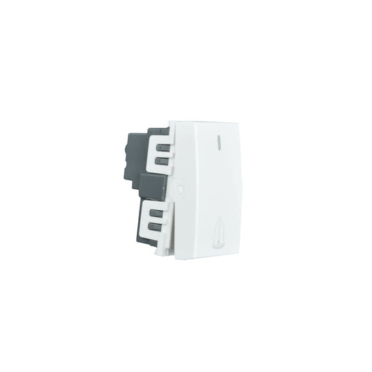 Módulo pulsador timbre 10A 250V blanco + indicador