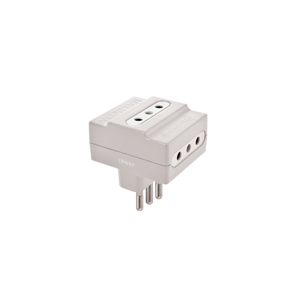 ADAPTADOR TRIPLE 2P+T 10A 250V BLANCO