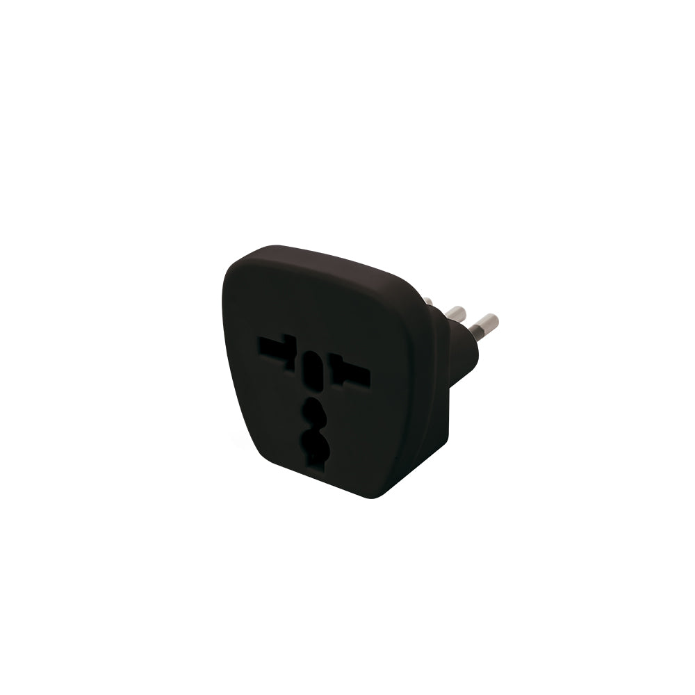 ADAPTADOR UNIVERSAL 2P 10A 250V NEGRO